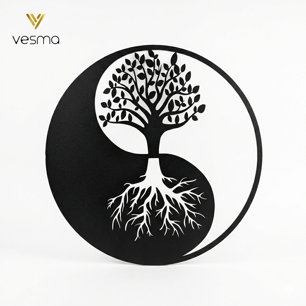 Yin Yang Hayat Ağacı Duvar Tablosu