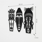 3'lü Afrika Maskesi Duvar Tablosu Seti ölçü bilgisi 30x45 cm