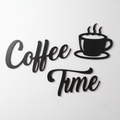 Coffee Time Duvar Yazısı - siyah MDF duvar dekoru