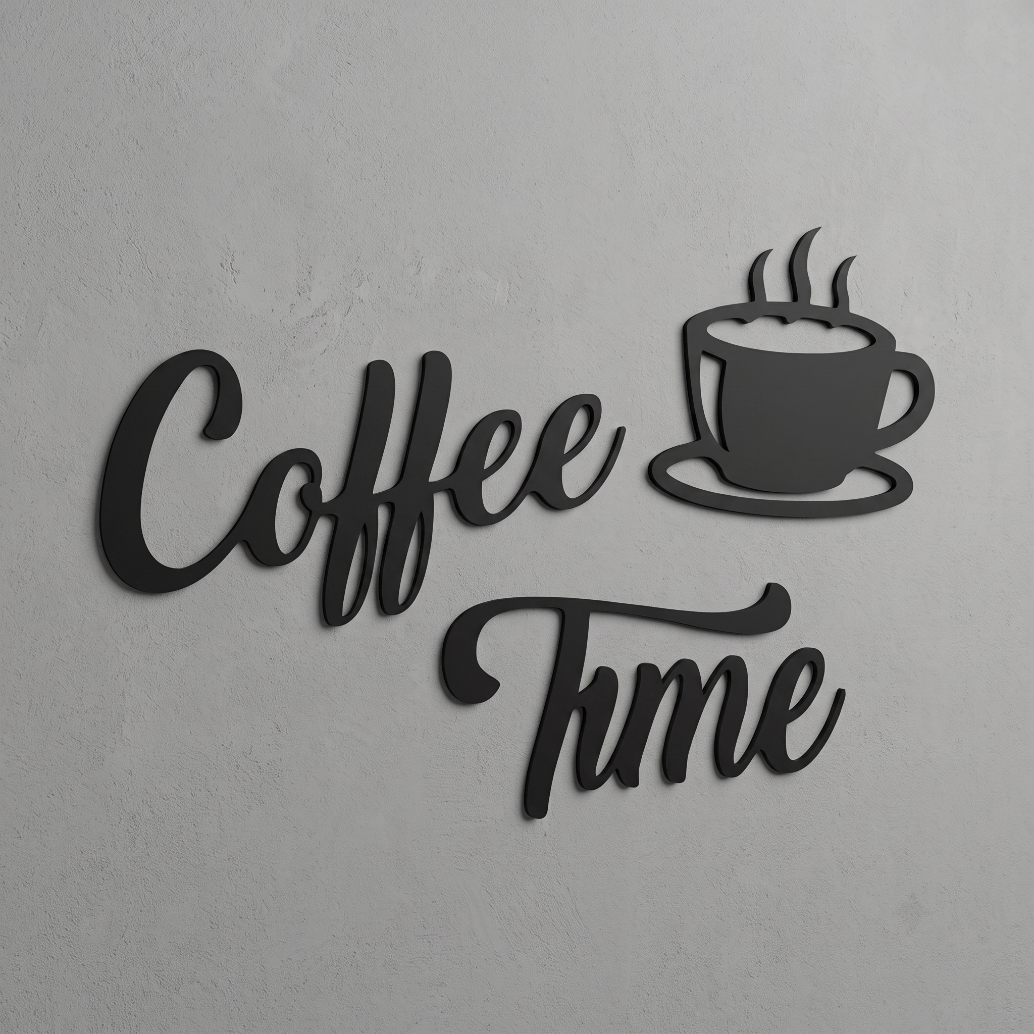 Coffee Time Duvar Yazısı detay
