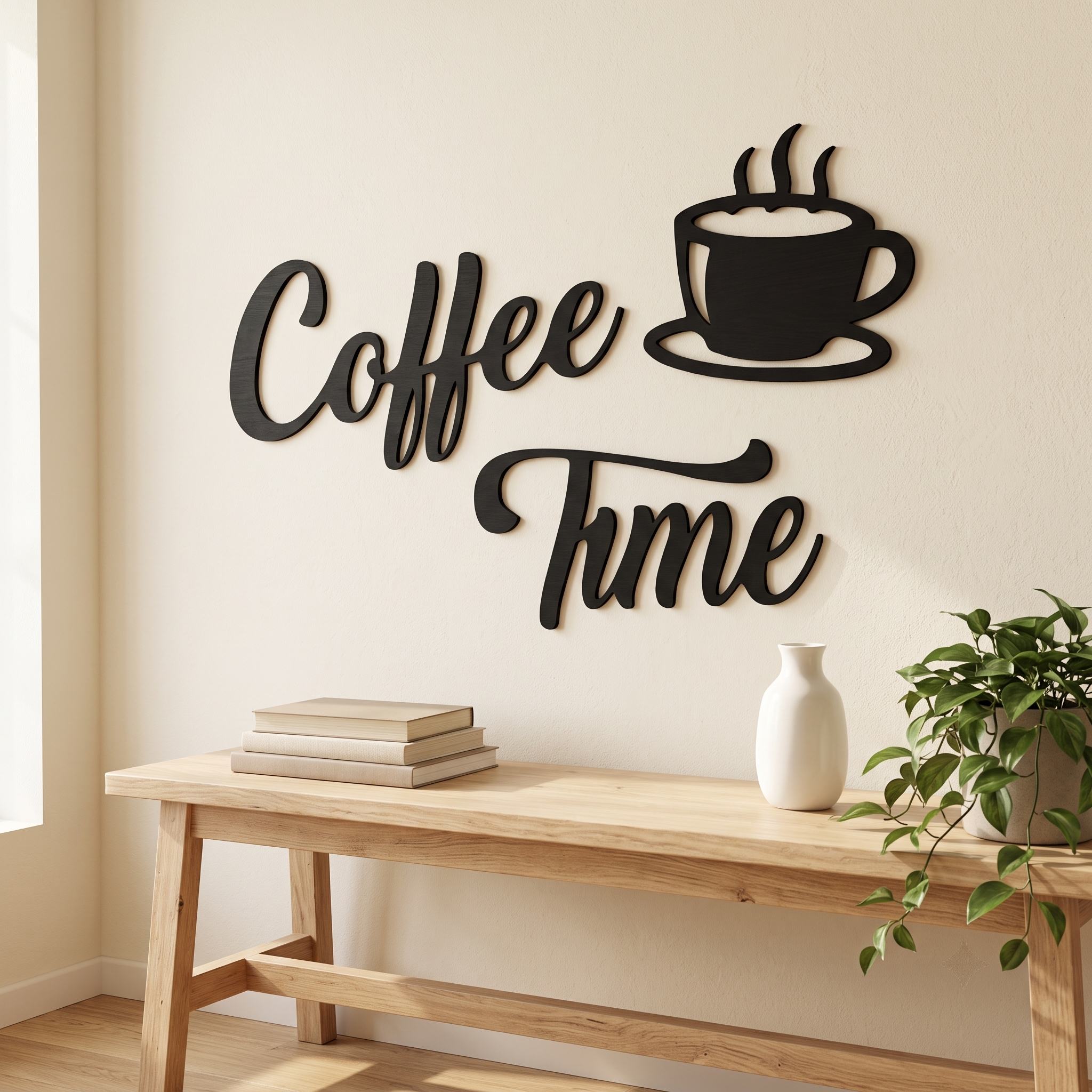 Coffee Time Duvar Yazısı kahve köşesi