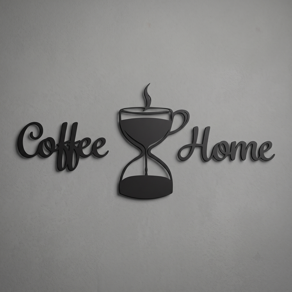 Coffee Home Kum Saati Duvar Yazısı detay