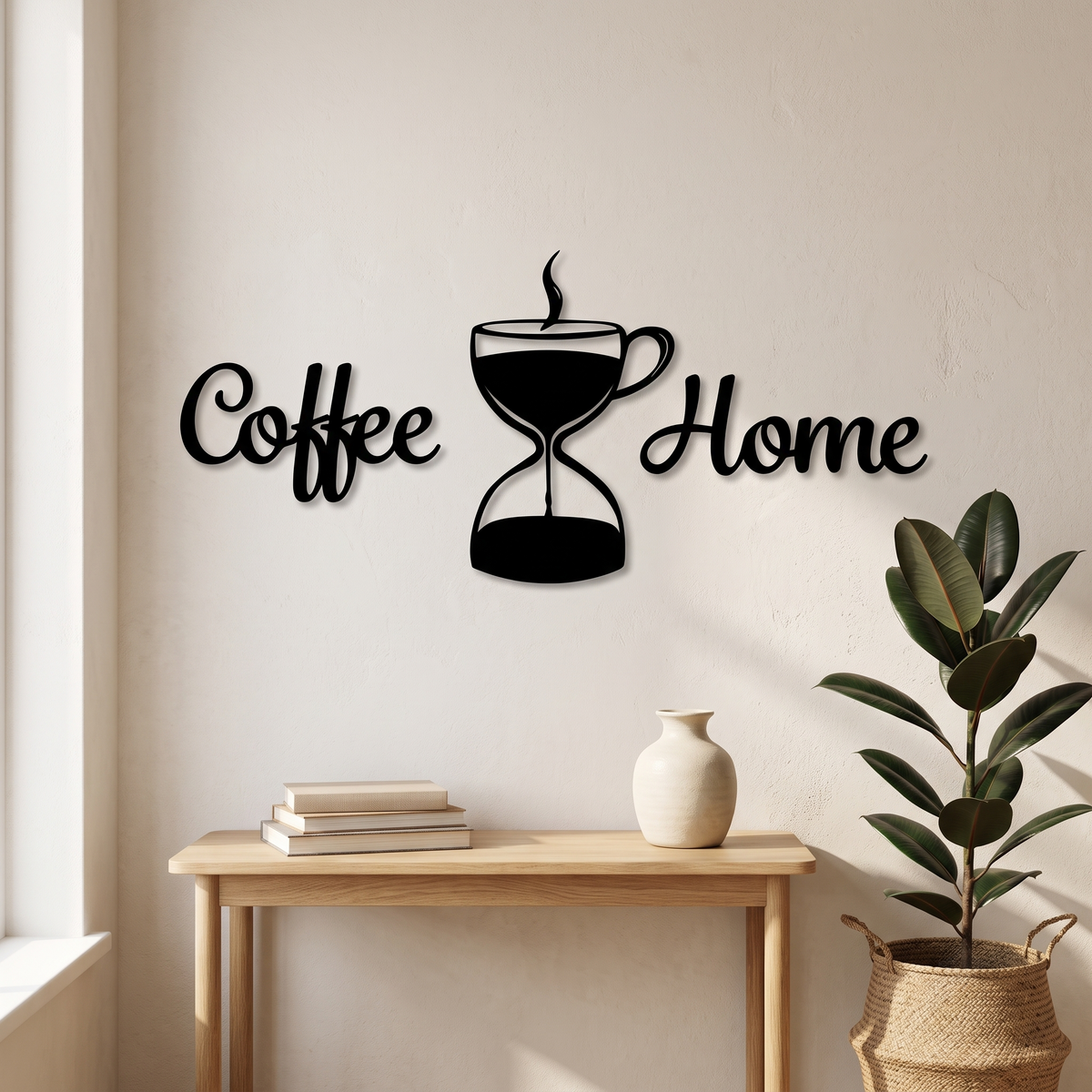 Coffee Home Kum Saati Duvar Yazısı kahve köşesi