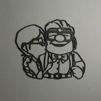 Carl ve Ellie Çift Portresi Duvar Tablosu detay