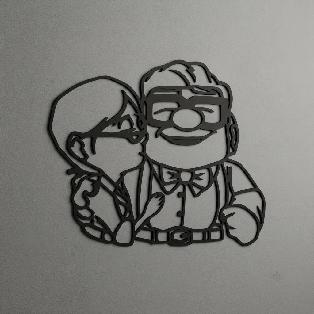 Carl ve Ellie Çift Portresi Duvar Tablosu detay