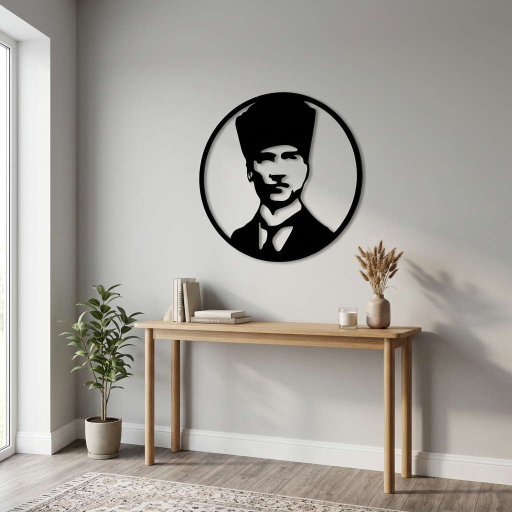 Kalpaklı Atatürk Portresi Duvar Tablosu yaşam alanı