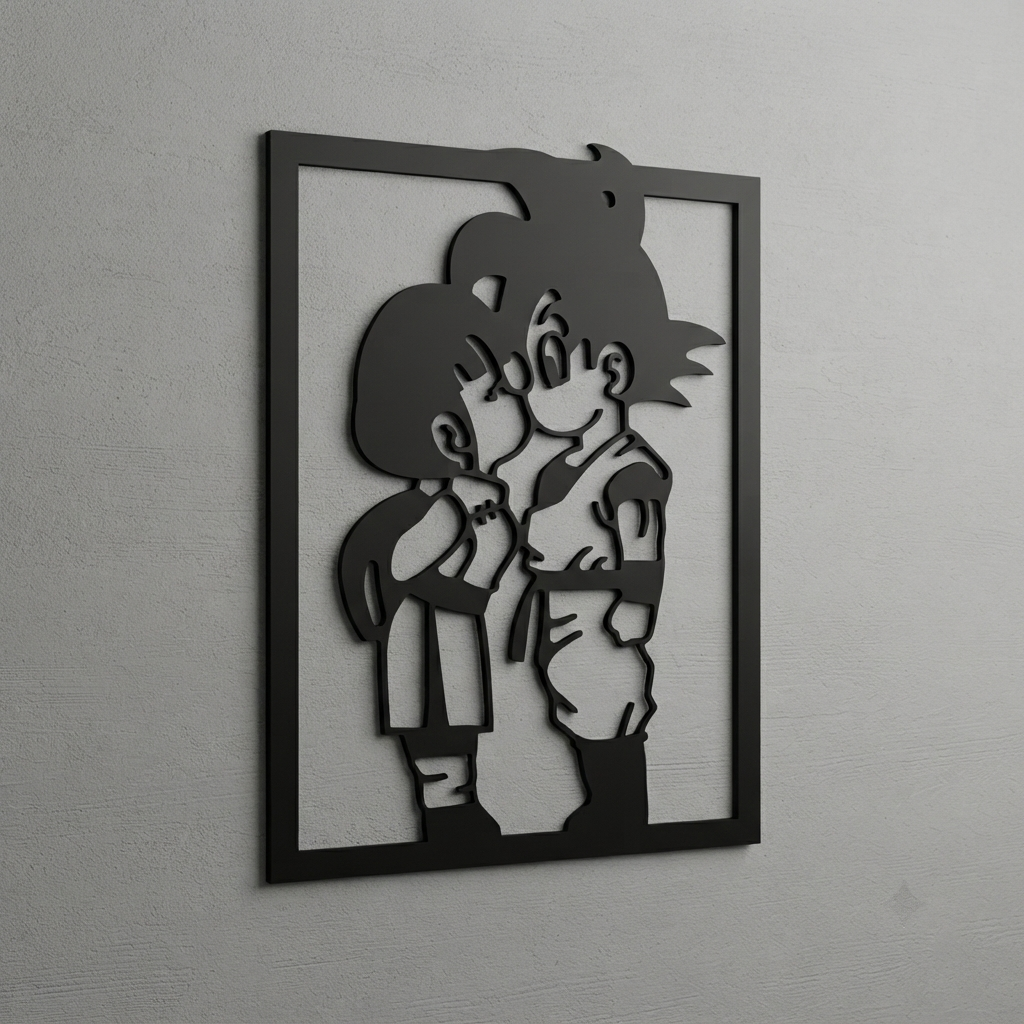 Anime Karakter Çift Duvar Tablosu detay