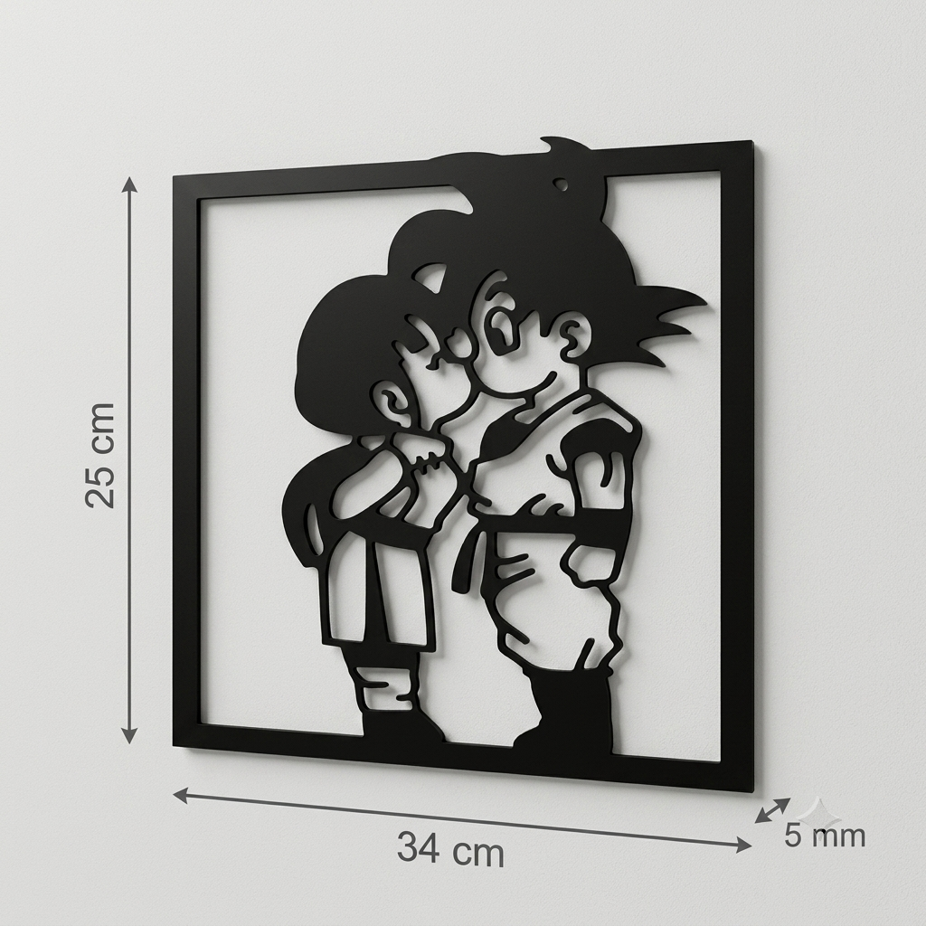 Anime Karakter Çift Duvar Tablosu ölçü bilgisi