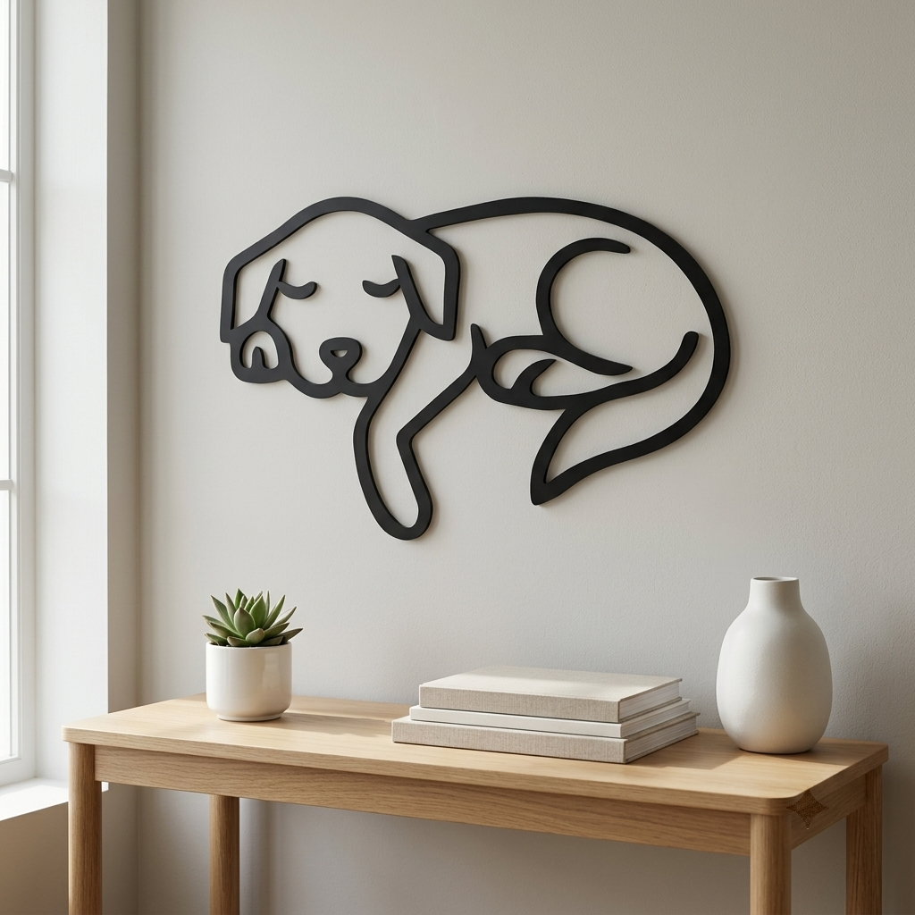 Uyuyan Köpek Duvar Tablosu salon dekoru